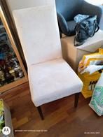 eetkamer stoelen, zithoogte 49 cm. Leuning 99 cm., Ophalen, Gebruikt, Wit, Stof
