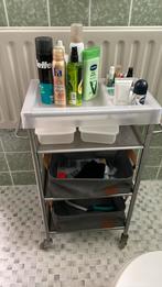 RVS roltafel Ikea met bijpassende organisor en  met 2 manden, Huis en Inrichting, Ophalen, Zo goed als nieuw, 25 tot 50 cm, Minder dan 100 cm