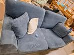 Bank blauw grijs, velours WD-028 MP380, Ophalen, Zo goed als nieuw