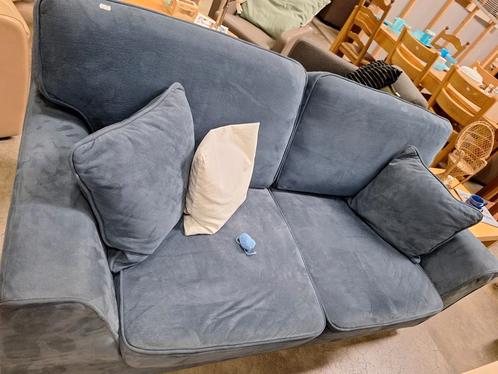 Bank blauw grijs, velours WD-028 MP380, Huis en Inrichting, Overige Huis en Inrichting, Zo goed als nieuw, Ophalen