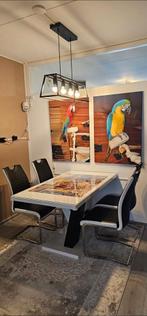 Eettafel met stoelen, Huis en Inrichting, Tafels | Eettafels, 50 tot 100 cm, Rechthoekig, Ophalen of Verzenden, Zo goed als nieuw