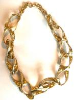 Grove goudkleurige metalen schakel ketting, Sieraden, Tassen en Uiterlijk, Armbanden, Verzenden, Zo goed als nieuw, Goud, Staal