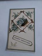 HEARTY GREETINGS. - DUIF EN MAND BLOEMEN, Verzamelen, Ansichtkaarten | Themakaarten, Ophalen of Verzenden, Voor 1920