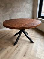 Eettafel mangohout, Huis en Inrichting, Tafels | Eettafels, Ophalen, Zo goed als nieuw, Rond, 100 tot 150 cm