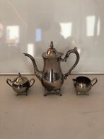 Vintage verzilverde theepot / koffiepot / suiker en melk pot, Ophalen of Verzenden