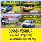 Busje Huren: Bestelbus en 4x Personenbus/ 9 persoons bus, Diensten en Vakmensen, Verhuur | Auto en Motor, Met chauffeur, Verhuiswagen of Bestelauto