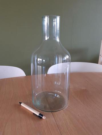 Mooie glazen vaas, transparant. 40 cm hoog