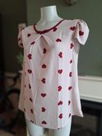Rinascimento oud roze rode hartjes top shirt L gratis verz, Verzenden, Zo goed als nieuw, Roze, Zonder mouw