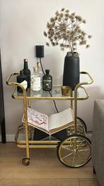 Elegante serveerwagen/bartrolley met goudkleurige accenten, Ophalen, Gebruikt