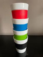 4 YONG bekers met siliconen band, Ophalen of Verzenden, Zo goed als nieuw, Overige stijlen, Kop(pen) en/of Schotel(s)