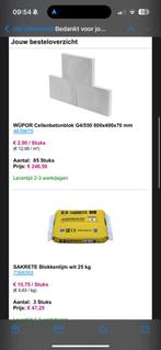 Cellenbetonblokken WÜPOR + Blokkenlijm SAKRETE - Nieuw ytong, Doe-het-zelf en Verbouw, Metselstenen, Ophalen of Verzenden, Nieuw