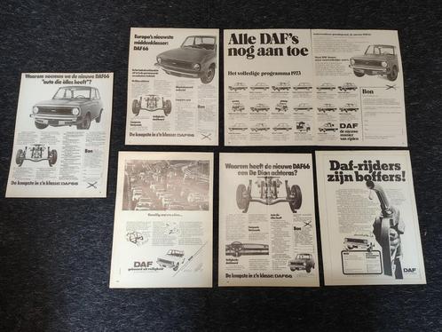 6x Reclame (A4) DAF 66 / Variomatic (1973), Verzamelen, Automerken, Motoren en Formule 1, Auto's, Verzenden