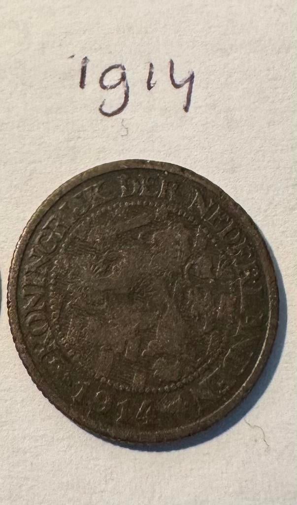 Bronzen 1 cent jaar 1914 munt, Postzegels en Munten, Munten | Nederland, Ophalen of Verzenden, Koningin Wilhelmina, 1 cent, Losse munt