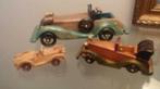 3 houten model limousines, antiek speelgoed en fraai design., Ophalen of Verzenden