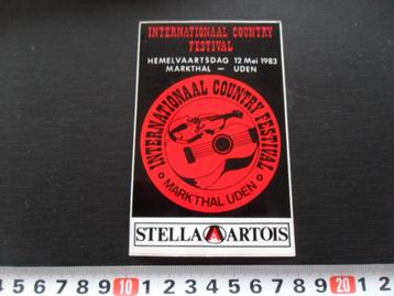 sticker uden 1983 country festival / stella artois bier beschikbaar voor biedingen