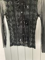 Feestelijke kanten met glitter blouse, Kleding | Dames, Blouses en Tunieken, Maat 38/40 (M), Zo goed als nieuw, Zwart, Verzenden