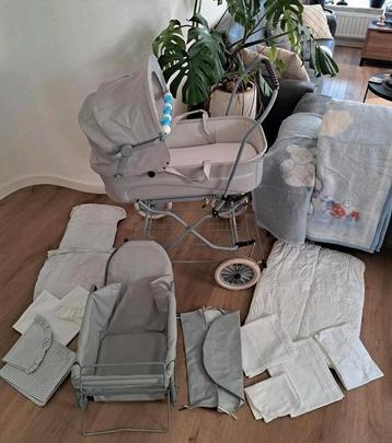 Mutsaerts 2 in 1 grijs leren kinderwagen veel accessoires beschikbaar voor biedingen