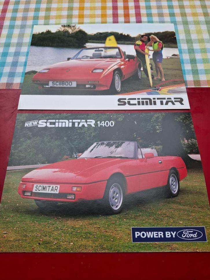 Reliant Scimitar SS1  - set van 2 Engelse sheets 1988 / 1989, Boeken, Auto's | Folders en Tijdschriften, Nieuw, Overige merken