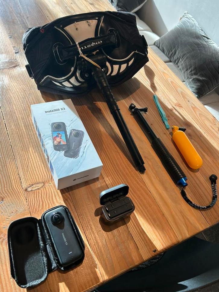 Insta 360 X3 kite package zeer compleet!, Watersport en Boten, Kitesurfen, Zo goed als nieuw, 10 m², Geen board, Ophalen of Verzenden