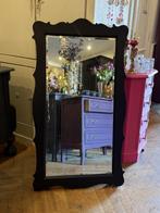 Antieke Biedermeier spiegel 120x66cm zwart goud vintage VdlM, Ophalen, Overige vormen, 50 tot 100 cm, 100 tot 150 cm