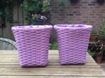 NIEUW: 2 buiten over potten. Lila kunststof / plastic., Kunststof, Rond, Binnen, Ophalen of Verzenden