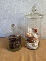 2 glazen sierpotten met inhoud, Huis en Inrichting, Woonaccessoires | Stolpen, Ophalen, Gebruikt