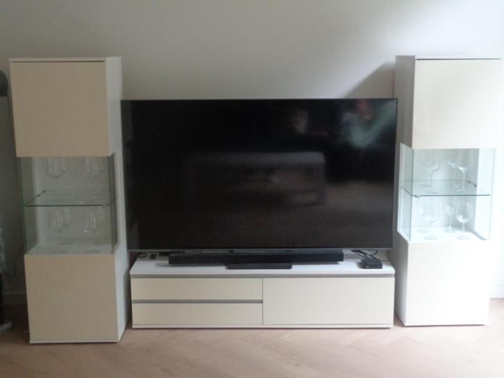 TV meubel met bijbehorende kasten, incl. glazen vitrine, Huis en Inrichting, Kasten | Televisiemeubels, Gebruikt, Minder dan 100 cm