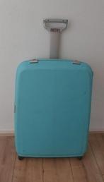 Lichtblauwe koffer, Sieraden, Tassen en Uiterlijk, Koffers, Ophalen, Gebruikt, Hard kunststof, 45 tot 55 cm