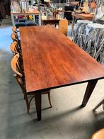 Stamtafel massief hout 240x100 cm eettafel kroeg tafel, Gebruikt, Retro bistro vintage bar kroeg mancave cafe, 200 cm of meer