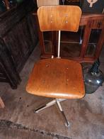 Vintage bureaustoel met houten zitting, Antiek en Kunst, Ophalen