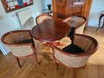 Antieke houten tafel met 4 stoelen - Set, Ophalen of Verzenden