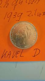 2 1/2 GULDEN WILHELMINA 1939 KAVEL NR D, Verzenden, Zilver, Koningin Wilhelmina, Losse munt
