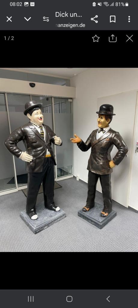 HORECABEELDEN  GROOT Laurel en Hardy, fietsen, bromfietsen., Antiek en Kunst, Antiek | Speelgoed, Ophalen of Verzenden