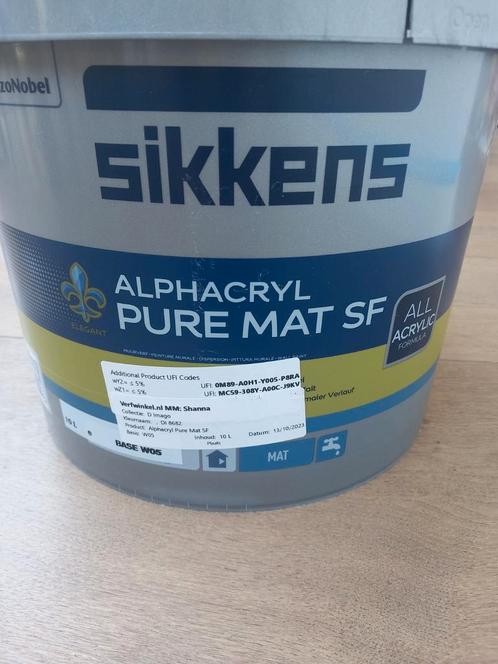 Sikkens alphacryl pure mat sf 10L, Doe-het-zelf en Verbouw, Verf, Beits en Lak, Zo goed als nieuw, Verf, 5 tot 10 liter, Ophalen