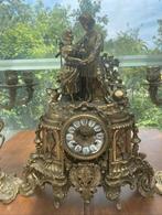 Prachtige franse bronze pendule met zeldzame afbeeldingen, Ophalen of Verzenden
