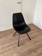 Zwarte leren stoel van Dutchbone, Huis en Inrichting, Stoelen, Ophalen, Gebruikt, Zwart, Eén