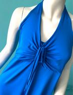 Vintage blauwe lange zomerjurk Boho Ibiza stijl maat M, Maat 38/40 (M), Vintage, Gedragen, Onder de knie