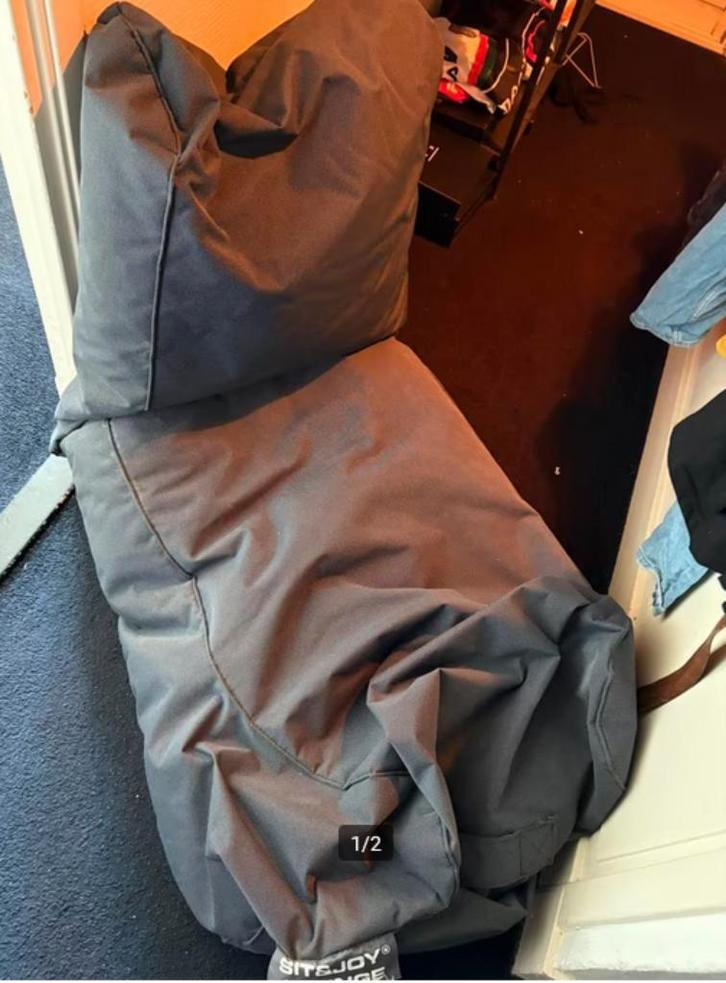 Sit&Joy Lounge Zitzak – Comfortabel Relaxen!, Huis en Inrichting, Zitzakken, Zo goed als nieuw, Zitzak, Grijs, Ophalen