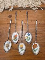 5 Verzilverde Royal Albert Lepeltjes met Bloemmotieven, Antiek en Kunst, Antiek | Bestek, Ophalen of Verzenden
