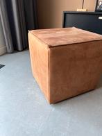 Bruine poef / hocker, Ophalen, Zo goed als nieuw, Vierkant