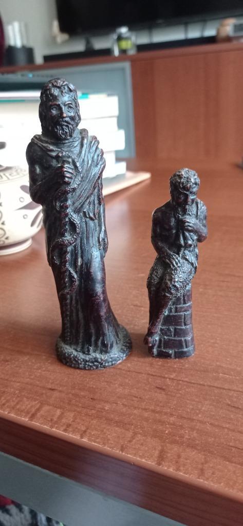 2 jaren '50 Griekse heilige beeldjes. Asclepius, en Pan., Antiek en Kunst, Kunst | Beelden en Houtsnijwerken, Ophalen of Verzenden