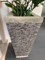 4 Bali plantenpotten, Steen, Gebruikt, Vierkant, Balkon