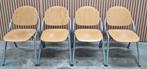 23 x Vintage schoolstoelen kantine stoelen hout metaal cafe, Huis en Inrichting, Bruin, Ophalen of Verzenden, Zo goed als nieuw