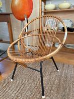 Vintage rotan kuipstoeltje Rohe ontwerp Dirk van Sliedregt, Riet of Rotan, Zo goed als nieuw, Eén, Boho retro vintage