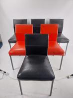 6 KFF design leather dinning chairs model Texas- stoelen, Huis en Inrichting, Stoelen, Vijf, Zes of meer stoelen, Leer, Ophalen of Verzenden