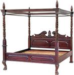 Houten Hemelbed uit, Indonesië, Ophalen, Gebruikt, Bruin, Klassieke uitvoering