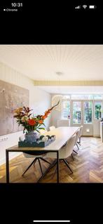 Industriële eikenhouten tafel van DT69  268x76x100, Huis en Inrichting, Tafels | Eettafels, Ophalen, Gebruikt, Eikenhout, 200 cm of meer