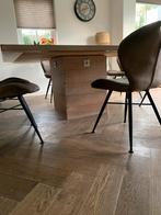 Vierkante eettafel met stopcontacten en draaischijf, Huis en Inrichting, Tafels | Eettafels, Ophalen, Gebruikt, 150 tot 200 cm