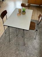 Formica tafel en stoelen jaren 60/70, Huis en Inrichting, Tafels | Eettafels, 50 tot 100 cm, Rechthoekig, Zo goed als nieuw, Ophalen