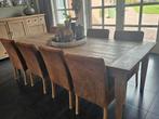 8 Leren Eetkamerstoelen - Bruin €125,- voor 8 stoelen, Ophalen